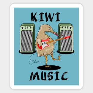 Kiwi Playing Guitar Sticker